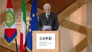 Presidente Sergio Mattarella Discorso  EXPO 2015 Milano [upl. by Alor]