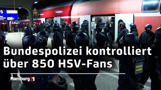 Nach Spiel in Rostock Großkontrolle der HSVFans in Bergedorf [upl. by Avehs]