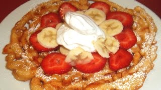 COMO HACER UN PASTEL de EMBUDO funnel cake receta Complaciendo Paladares [upl. by Enak]