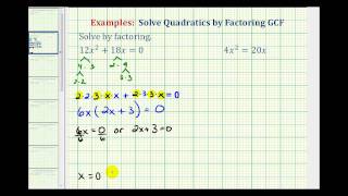 Ex 2 Factor and Solve a Quadratic Equation  GCF [upl. by Anoiuq]