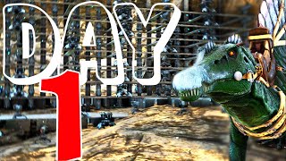 Claiming the BIGGEST CAVE on Day 1  Ark PvP [upl. by Ocirnor]