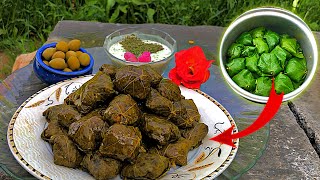 how to make dolma   dolma asmr  cooking in nature  cooking rain asmr [upl. by Weyermann]