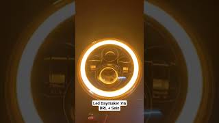 Led daymaker 7 inch bulat universal jimny katana VW land rover 600ribusepasang daymaker [upl. by Airdnaed]