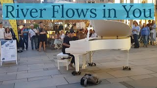 Yiruma  River Flows in You  Street Piano Performance  Omar Altayi [upl. by Florencia]