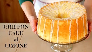 CHIFFON CAKE AL LIMONE Ricetta Facile  Glazed Lemon Chiffon Cake Easy Recipe [upl. by Soraya]