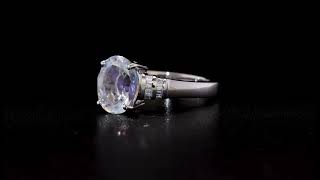 Rainbow Moonstone amp Diamond Ring in Solid 950 Platinum 240ctw [upl. by Ilbert]