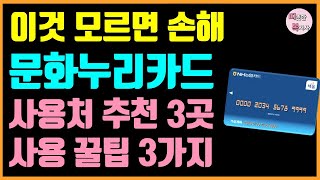 2024 문화누리카드 사용처 추천 3곳 사용 꿀팁 3개 충전일 사용 기간  유튜브 프리미엄 등 [upl. by Benedick]