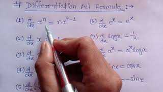 Differentiation all formula For Board Exam 2021 अवकलन कक्षा 12 सूत्र Avkalan class 12 Maths [upl. by Sturdivant]