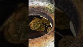 Naan bread baking in tandoor [upl. by Anaoy]