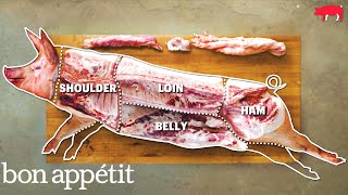 How to Butcher an Entire Pig Every Cut of Pork Explained  Handcrafted  Bon Appetit [upl. by Eekcaj]