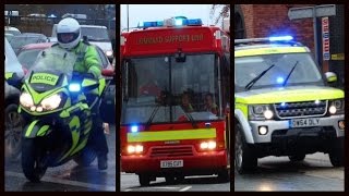 Fire Engines Police Cars and Ambulances responding  Compilation 17 [upl. by Ahcsap972]