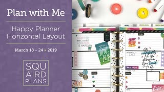 Watercolor Brights Spread  Plan with Me  Happy Planner Horizontal Layout [upl. by Christalle]