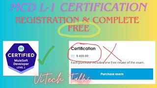 MCD L1  MuleSoft Developer Level1 Certification  vitechtalks6017  How to Register amp Get Free [upl. by Zolner]