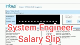 Infosys System Engineer Salary Slip  Infosys System Engineer Job Salary  Infosys Salary Structure [upl. by Hsreh]