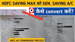 HDFC Bank account downgrade process online  Convert to Gen account [upl. by Sucy]