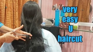 Very easy U hair cutU haircuthow to U shape haircut [upl. by Gibun]