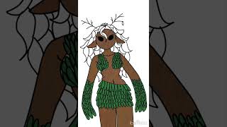 Dryad speed paint🖤💚🤎drawing dryad art [upl. by Bendite]