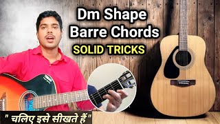 How to Play D minor Shape BARRE CHORDS on Guitar  Easy Tricks amp Full Guide  SMA [upl. by Nylrehc]