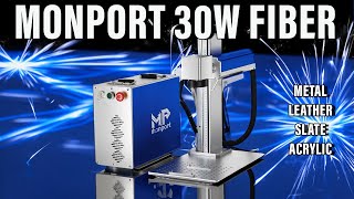 MonPort 30W Fiber Laser Engraver Super Fast Engraving [upl. by Elleryt]