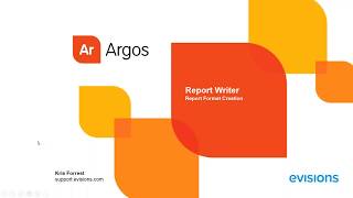 Argos 54 Report Writer Training [upl. by Nele]