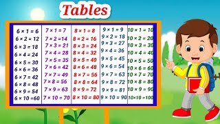 Maths Tables  Learn Table of 6  7  8  9 and 10 Multiplication Table 6 7 8 9 aur 10 Pahada [upl. by Itsrejk]