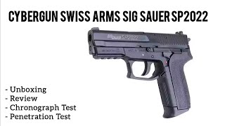 Cybergun Swiss Arms Sig Sauer SP2022 HPA Spring Pistol [upl. by Ynaiffit]