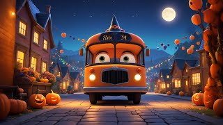 Wheels on the Bus Halloween Time Kidsberry Nursery Rhymes amp Baby Songs Halloween Bus Adventure [upl. by Aivat]