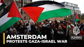 Massive Amsterdam march shows solidarity with Palestine [upl. by Aihsena]