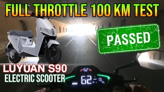 Luyuan S90 Electric Scooter 100 Km Full Throttle Mileage Test Passed [upl. by Birdella698]