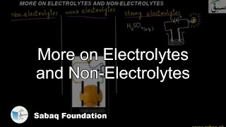 More on Electrolytes and NonElectrolytes Chemistry Lecture  Sabaqpk [upl. by Marc218]