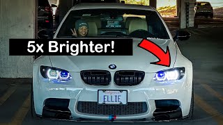 E92 M3 Xenon to LED Conversion Low Beams D1S Bulb Install E90 E93 Headlight Fix  LasFit Review [upl. by Brinna]