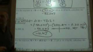 Chemistry Tutorial 94c Gibbs Free Energy Calculations [upl. by Akihdar]