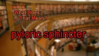 What does pyloric sphincter mean [upl. by Powe]