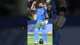 Top 10 cricketers with most runs shorts mostrunsinworldcup shortsfeed viratkohli [upl. by Farmann]