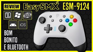 Review controle EasySMX ESM9124 belo gamepad bluetooth versátil Android PC Switch e retrobox [upl. by Merp]