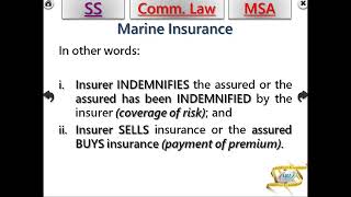 Marine Law  Marine Insurance Part 1  CHIEF MATE MMD EXAM PHASE 2 [upl. by Rivkah169]