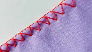 Handsewing overlock stitch by hand Tutorial for beginners [upl. by Natfa]