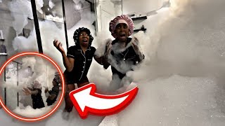 EPIC SUPER FOAMING BATHROOM PRANK ON ANGRY GIRLFRIEND  😱  GONE WRONG [upl. by Alomeda]