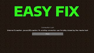 How To Fix Minecraft Connection Lost Internal Exception javanetsocketexception [upl. by Haduhey935]