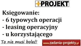 Księgowanie  6 operacji dot leasingu operacyjnego u korzystającego  typowe zadanie [upl. by Ecnaled]