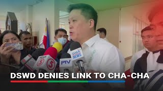 DSWD to probe tagging of cash aid in charter change push  ABSCBN News [upl. by Akciret842]