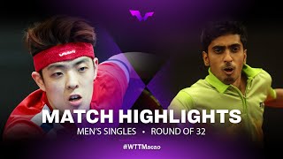 Highlights  Dang Qiu vs Sathiyan Gnanasekaran  MS R32  WTT Champions Macao 2022 [upl. by Ma]