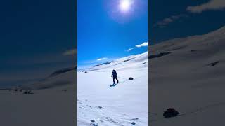 Solo ski touring and winter camping in the mountains in Norway April 2024 [upl. by Grunenwald628]