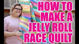 SEW WITH ME Step by Step Jelly Roll Race Quilt  Easy FULL Quilt Tutorial  No fuss amp Easy [upl. by Akym702]