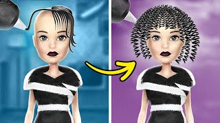 INCREDIBLE BEAUTY HACKS MAKEUP TRICKS AND HAIRSTYLE IDEAS WITH WEDNESDAY ADDAMS By 123 GO Like [upl. by Uella]