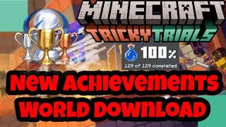 New 121 4 New Achievements Trophies Minecraft Bedrock Tricky Trials World Download PC Mobile [upl. by Hemetaf]