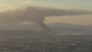 Flaring at Chevron Richmond refinery sends massive plume of smoke over region [upl. by Vel]