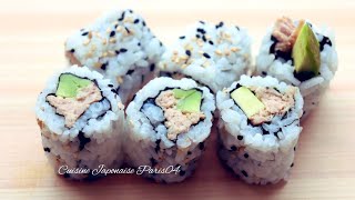 Recette Sushi Maki inversé au sésame I Maki Thon et Avocat I Hosomaki I Cuisine Japonaise Paris 04 [upl. by Meyers994]