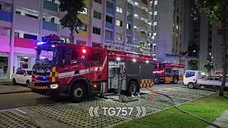 SCDF PL311 PL322 YISHUN COFFEESHOP FIRE [upl. by Zellner]