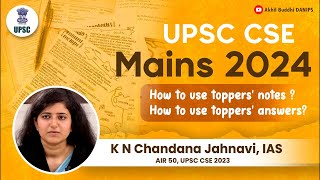 Using toppers notes and Answers for Mains  K N Chandana Jahnavi AIR 50 UPSC 2023 [upl. by Arretak]